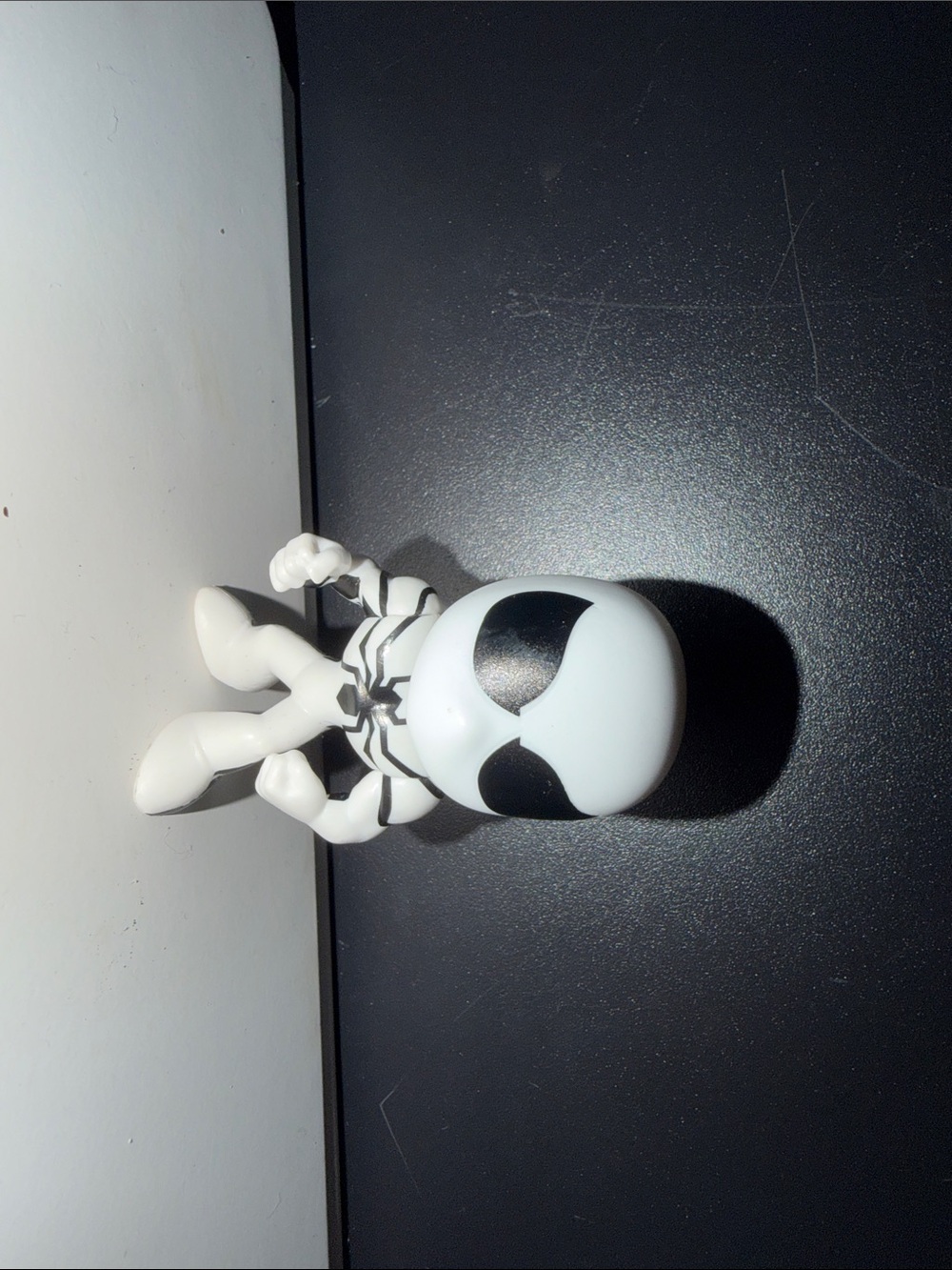 White and Black Comic-Style Mini Figure